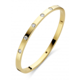 Fjory FJORY Armband 14k Geelgoud 4mm vlak met diamant 0.50ct 40-A386104-0.50