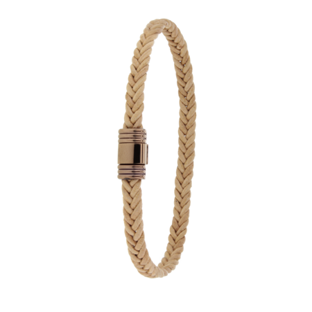 Albanu Albanu Armband gevlochten Camel Kangoeroeleer 30.17.2