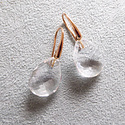 Mrs.Janssen Mrs.Janssen Oorhangers 18k roségoud met Bergkristal 20x15mm 608200