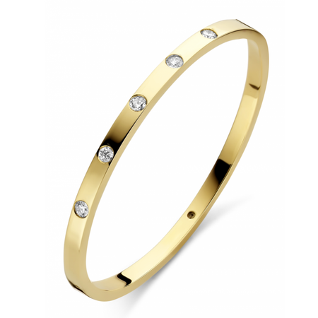 Fjory FJORY Armband 14k Geelgoud 4mm vlak met diamant 0.50ct 40-A386104-0.50