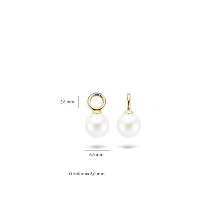 Blush Blush Oorbedels 14k geelgoud met imitatie parel 9046YPW