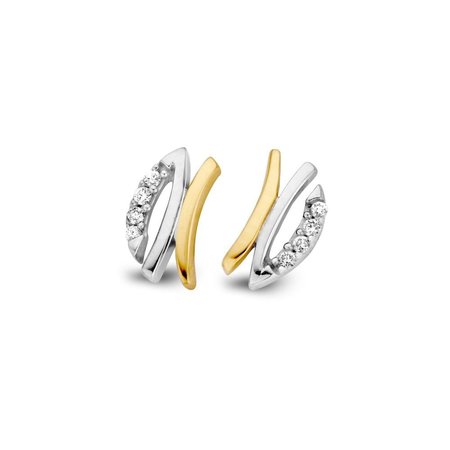 HuisCollectie Huiscollectie Oorstekers 14k bicolor goud met  Diamant  0.04H/SI 606336