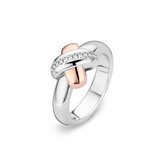 Tirisi Moda TIRISI Moda Ring Kisses Zilver met 18k roségoud en diamant TM1079D(2P)
