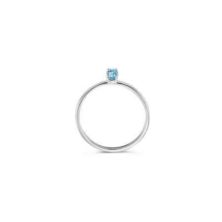 Blush Blush Ring 14k witgoud met blauwe Topaas 1204WBT