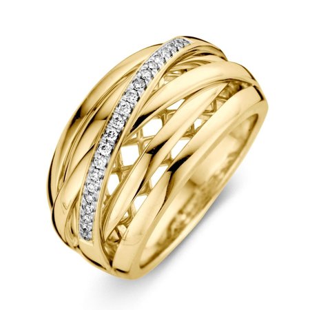 HuisCollectie HuisCollectie Ring Geelgoud 14k diamant 0.12crt H/Si 609113