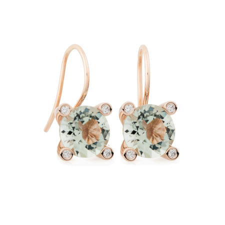 Bron Bron Oorhangers Phlox 18k Roségoud met Lemonquartz en diamant 8OR4755LQBR