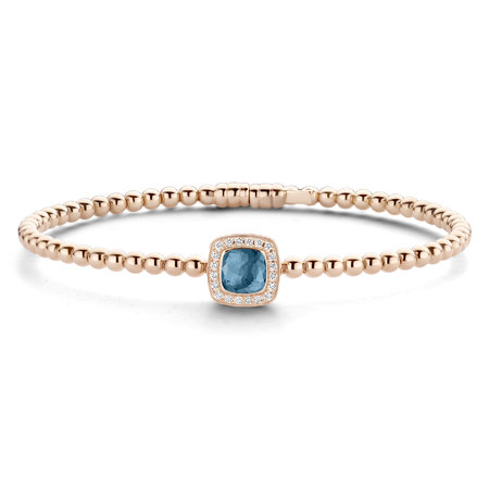 Tirisi Moda Tirisi Armband Milano Tre 18k roségoud met London Blue Topaas TB2147LBTP