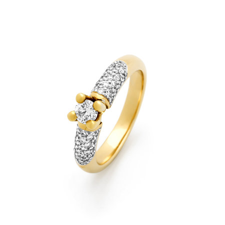 HuisCollectie HuisCollectie Ring 14k Geelgoud met 0.57ct G/ Si diamant 10093