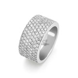 HuisCollectie HuisCollectie Ring 18k Witgoud met 2.11ct TW/VSI pave diamant mt 17.5 - 15975