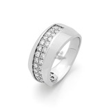 HuisCollectie HuisCollectie Ring 14k Witgoud met diagonale baan diamant 0.59ct F/VSI mt 55 -18967