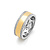 HuisCollectie HuisCollectie Ring 14k Geel/witgoud met 2 rijen diamant totaal 0.23ct H/SI mt55 -15725