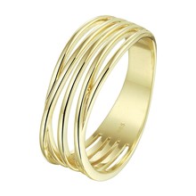 Mrs.Janssen MRS. JANSSEN 14k geelgouden fantasie ring met banen 609172