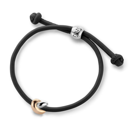 Tirisi Moda TIRISI Moda Armband Back to Nature leder met bicolor knoop TM2219BL(2P)