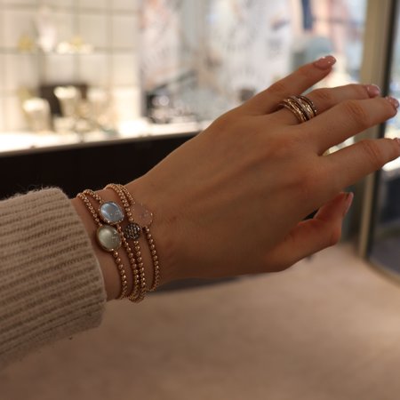 AL CORO AL CORO Armband Stretchy 18k Roségoud met Chalcedoon A981PCR
