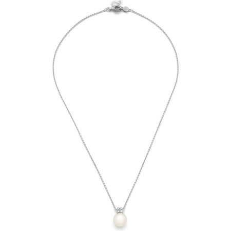 HuisCollectie HuisCollectie Collier 18k witgoud met Akoya parel en 0.12ct diamant 5595