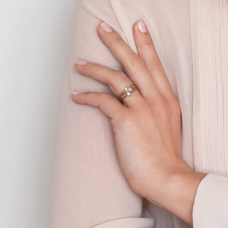 Mrs.Janssen Mrs.Janssen Ring 18k Roségoud met witte diamant 609711