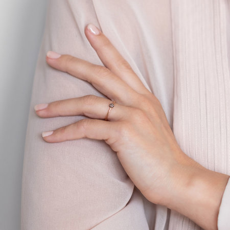 Mrs.Janssen Mrs.Janssen Ring 18k Roségoud met bruine diamant 609712