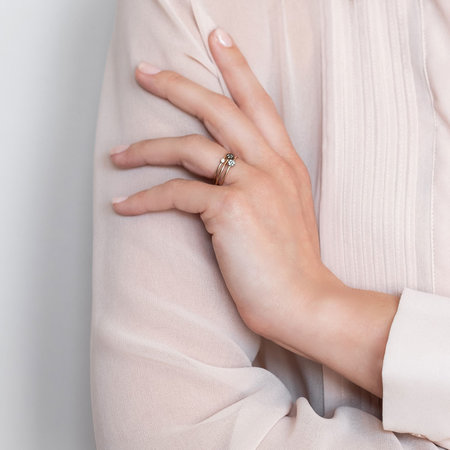 Mrs.Janssen Mrs.Janssen Ring 18k Roségoud met bruine diamant 609712