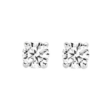 R&C R&C Oorstekers 14k witgoud solitair diamant 2 x 0.40ct SI3/W 609820
