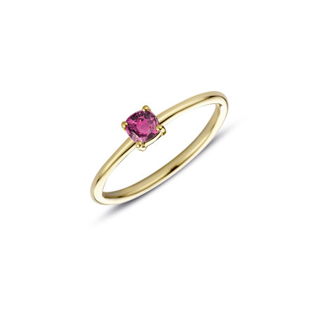MissSpring Miss Spring Ring Brilliantly MSR713-RT-GG14 geelgoud met Cushion  roze toermalijn -609974