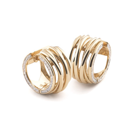 AL CORO AL CORO Creolen Mezzaluna 18k Geelgoud met diamant E1868G