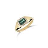 R&C R&C "Romance" 18 krt geelgouden ring met groene toermalijn en 0.14ct SI diamant -609816