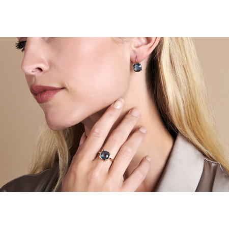 Jarrèl JARRÈL Oorhaken Rimini 14K geelgoud met london blue topaas 4Y.7127.TLS