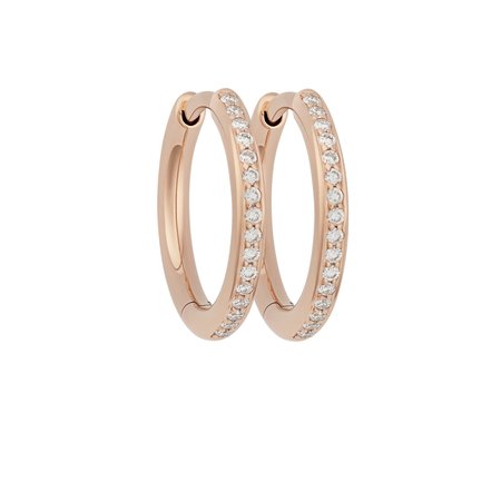 Bron BRON Creolen 16mm 18k Roségoud met champagne diamant 7OR477916CBR