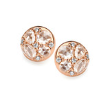 ROOS 1835 ROOS1835 18krt roségouden oorstekers rond 8mm met 18-0.80ct roosgeslepen witte diamant 034E80R18