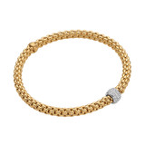 Fope FOPE Armband Flex-It Solo 18k Geelgoud met diamant 634B PAVE M G