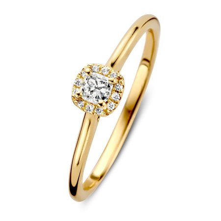 Mrs.Janssen MRS. JANSSEN 14 karaat geelgouden rozet ring 0.24 crt diamant 611855