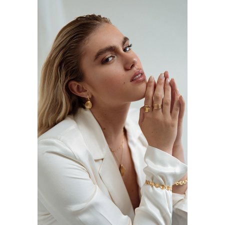 Mrs.Janssen MRS. JANSSEN 14 karaat geelgouden rozet ring 0.24 crt diamant 611855