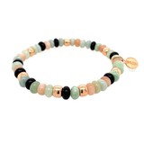 Bron BRON Armband Reflex 18k Roségoud met maansteen, onyx en jade 8AR3985MIX43