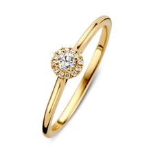 Mrs.Janssen MRS. JANSSEN 14 karaat geelgouden rozet ring 0.14 crt diamant 610435