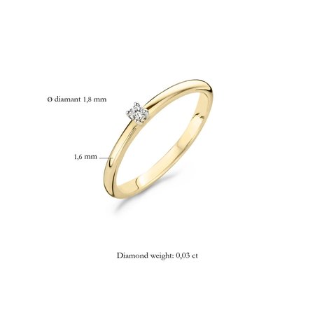 Blush BLUSH Diamonds Ring 14k geelgoud met 0,03ct diamant 1600BDI