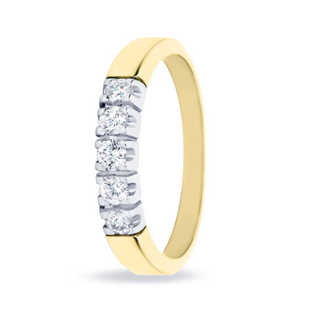 R&C R&C Ring Carole 14k Geelgoud met 0.34ct diamant RIN1707-5-PW