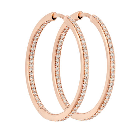 Bron BRON Creolen Lux 18k Roségoud met diamant 7OR477930BRBR