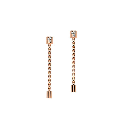 Fope FOPE Oorhangers Aria 18k Roségoud met diamant 89003OX_BB_R_XRX_000