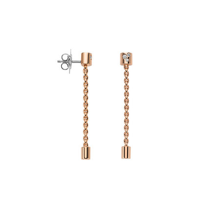 Fope FOPE Oorhangers Aria 18k Roségoud met diamant 89003OX_BB_R_XRX_000