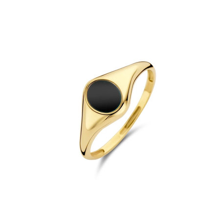 Blush Blush Zegelring 14k geelgoud met Onyx 1219YON