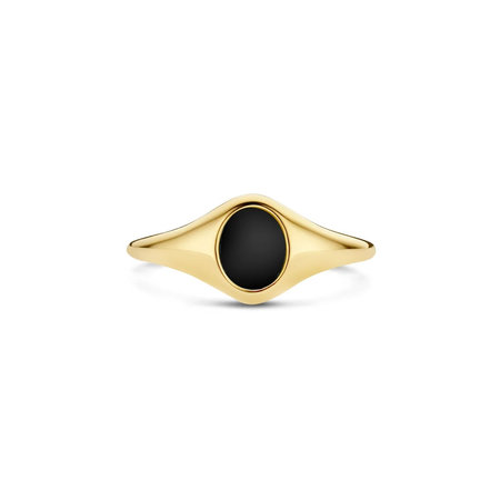 Blush Blush zegelring 14k geelgoud met Onyx 1219YON