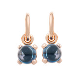 Bron BRON Creoolaanhangers Catch 18k Roségoud met London Blue Topaas 8mm 8OR4798TLC