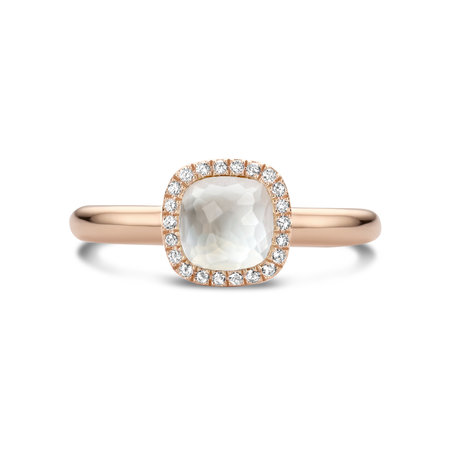 Tirisi Moda Tirisi Milano Mini Sweeties Ring 18k Roségoud met parelmoer en diamant  TR9624WQP