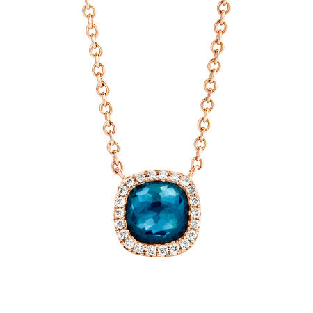 Tirisi Tirisi Milano Mini Sweeties Collier 18k Roségoud met London Blue Topaas TP9152LBTP