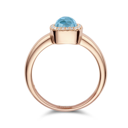 Tirisi Tirisi Milano Mini Sweeties Ring 18k Roségoud met Turkoois en diamant TR9624TQP