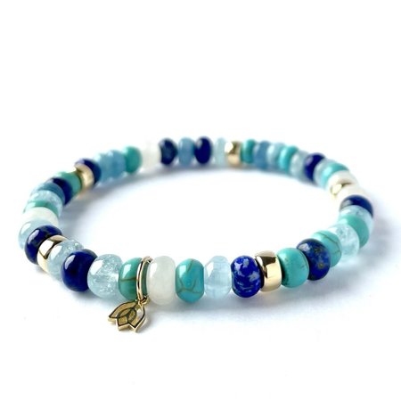 Y&G Y&G Armband 14k geelgoud met Turquoise, Aquamarijn, Lapis Lazuli - SP0007