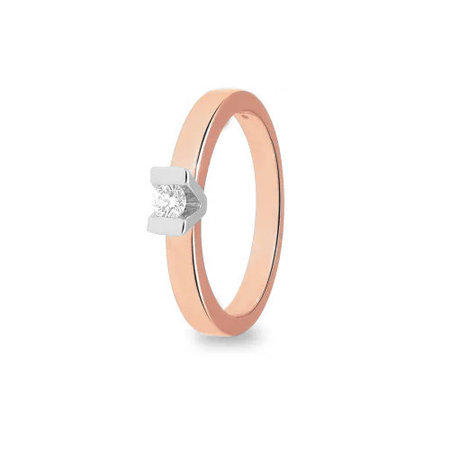 HuisCollectie HuisCollectie Ring 14k roségoud met 0.19ct G/Vsi diamant 605245