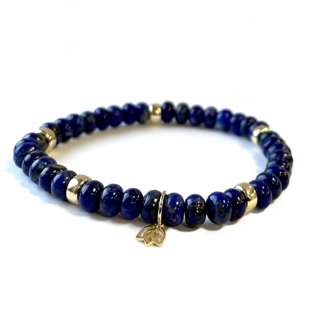 Y&G Y&G Armband 14k geelgoud met Lapis Lazuli - 7015