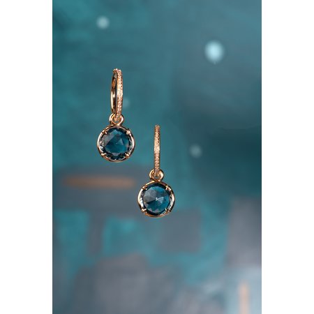 Bron BRON Creoolaanhangers Mira Mira 18k Roségoud met Topaas 12mm 8OR4849TLB