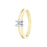 R&C R&C Ring Julie 14k geel/witgoud met 0.03ct PW diamant RIN0095/GG/WG